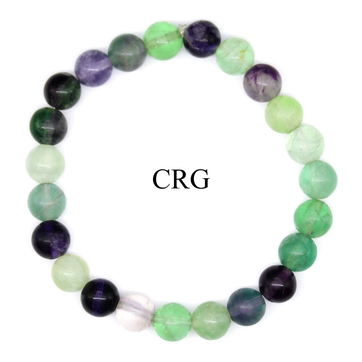 Fluorite Round Bead Stretch Bracelet (8 mm) - 1 Piece