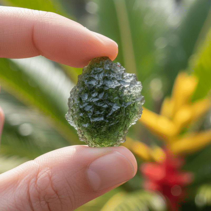 Moldavite-Tektite, Czech Republic-Besednik, Genuine Moldavite 2.2 to 2.6g (1 Piece)